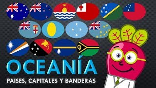 OCEANIA 🌏 Paises Capitales Banderas y Mapas del Mundo Geo [upl. by Iarahs]