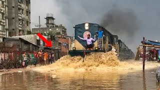 Trains vs Water  Trains Running In The Water Compilation [upl. by Ahsikyt]