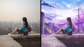 Turn Photo into Anime Style Effect Photoshop Tutorial [upl. by Nelhsa897]