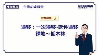 【生物基礎】 生物の多様性3 遷移：一次遷移・乾性遷移 裸地～低木林 （１３分） [upl. by Hieronymus]