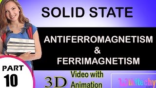 Antiferromagnetism and Ferrimagnetism solid state class 12 chemistry subject notes cbse [upl. by Odelet]