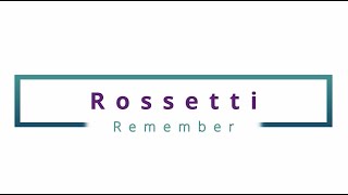 Remember by Christina Rossetti [upl. by Eimak]