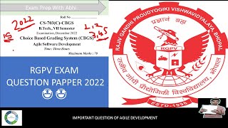 2022 Rgpv Exam papper Agile development [upl. by Nakashima]