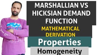 Marshallian vs Hicksian demand function Derivation  Properties [upl. by Cheney995]