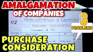 2 Amalgamation of Companies  3 Problems  Purchase Consideration  By Saheb Academy [upl. by Milak]