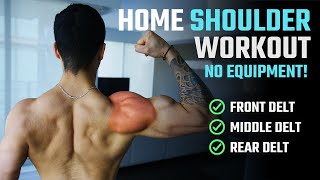 How To Grow Bigger Shoulders At Home NO WEIGHTS WORKOUT [upl. by Giustina]