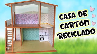 CASA DE CARTÓN RECICLADO ♻️🏠 MANUALIDADES DIY [upl. by Ailelc]