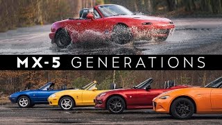 The Ultimate Mazda MX5 Generations Review amp ShootOut [upl. by Paff]