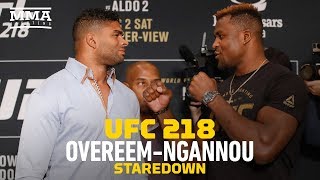 UFC 218 Alistair Overeem vs Francis Ngannou Staredown  MMA Fighting [upl. by Mittel]