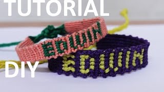 como hacer una pulsera con nombre macrame [upl. by Grochow698]