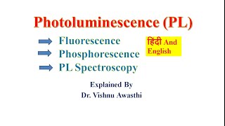 What is Photoluminescence Difference Fluorescence phosphorescence PL Spectroscopy in Hindi [upl. by Tecil]