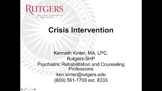 Introduction to Crisis Intervention [upl. by Venable373]