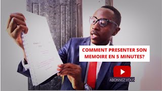 COMMENT PRÉSENTER SON MÉMOIRE EN 5 MINUTES [upl. by Guenevere]