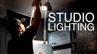 STUDIO LIGHTING  How to light your Art Studio on a BUDGET [upl. by Dnana]