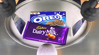 ASMR  Cadbury amp OREO Ice Cream Rolls  making Dairy Chocolate and Cookies to rolled fried Ice Cream [upl. by Yoreel]