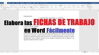 CÓMO HACER FICHAS DE TRABAJO EN WORD FÁCILMENTE [upl. by Assenay]