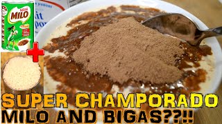 KIDS FAVORITE CHAMPORADO RECIPE USING MILO AND BIGAS CHAMPORADO [upl. by Etteuqal]