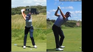 Justin Thomas golf swing  Long Iron faceon amp downtheline July 2017 [upl. by Snell550]