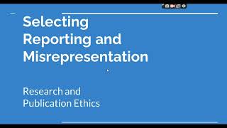 Selective Reporting and Misrepresentation of data Research and Publication ethics Phd coursework [upl. by Areem]