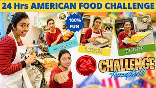 24 hours Fun அமெரிக்கா Food ONLY Challenge  Tamil Family  Food Eating Challenge  Tamil USA Vlog [upl. by Vigor]