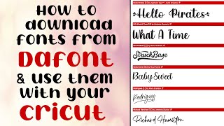 How to download Fonts from Dafontcom and get them into Cricut Design Space [upl. by Tabber]