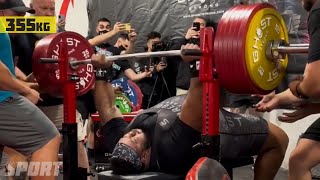 Julius Maddox 355kg 7826lb RAW Bench Press World Record 2021 [upl. by Yddub]