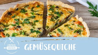 Die beste vegetarische Gemüsequiche  Einfach Backen [upl. by Lubbi]