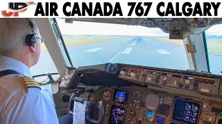 Piloting AIR CANADA Boeing 767300ER from Calgary  Cockpit Views [upl. by Rombert]