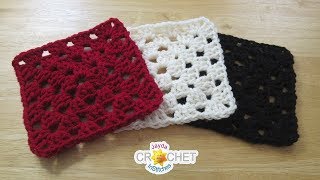 Solid Colour Granny Square Crochet Pattern amp Tutorial [upl. by Amargo]