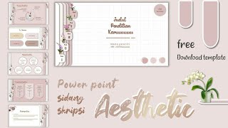 Aesthetic PPT 1 Sidang Skripsi  dusty pink  Free Template [upl. by Narhet628]