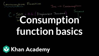 Consumption function basics  Macroeconomics  Khan Academy [upl. by Nanfa554]