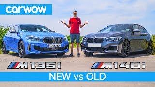 New BMW M135i vs old M140i 1 Series review  060mph rolling race amp brake test [upl. by Ellesig334]