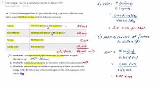 Operations Management SingleFactor amp MultiFactor Productivity [upl. by Nossyla]