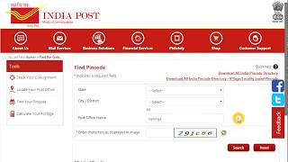 Find all India Pincode based on village or locality or city name from India post site [upl. by Ellebana]