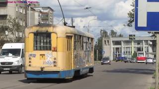 Даугавпилсский трамвай Trams in Daugavpils Latvia [upl. by Yulma]