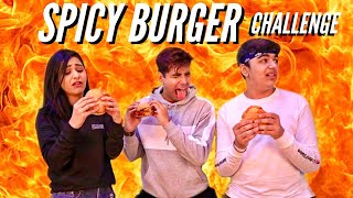 SPICY BURGER CHALLENGE  Rimorav Vlogs [upl. by Kotick]