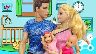 Barbie ve Ailesi Bölüm 124  ve Bebekler Doğdu  Çizgi film tadında Barbie oyunları [upl. by Anitsugua784]