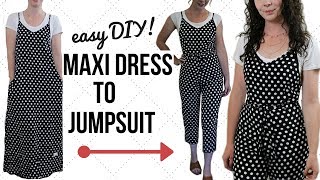 Easy Dress to Jumpsuit Refashion  Episode 14 [upl. by Sivar]