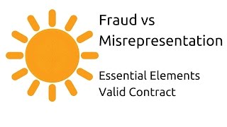 Fraud vs Misrepresentation  Other Essential Elements of a Valid Contract  CA CPT  CS amp CMA [upl. by Cara]