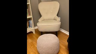 How to crochet an ottoman  crochet floor poof tutorial [upl. by Siulegroj]