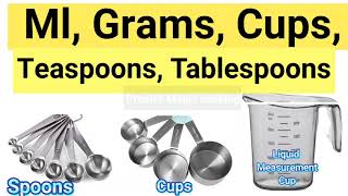 Baking Conversion Chart  Ml  Grams  Cups  Tablespoon  Teaspoon [upl. by Serica]