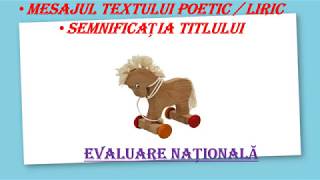 MESAJUL TEXTULUI LIRIC și SEMNIFICAȚIA TITLULUI  EVALUAREA NAȚIONALĂ [upl. by Dorita]