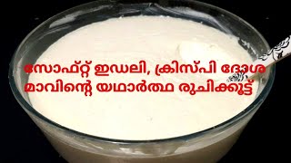 സോഫ്റ്റ് ഇഡലി ക്രിസ്‌പി ദോശ മാവിൻറെ യഥാർത്ഥ രുചിക്കൂട്ട് ll How to make dosha idli batter [upl. by Killion493]