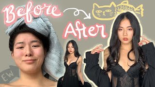 ABG CATFISH TRANSFORMATION  friends do my makeup outfits amp take me CLUBBING [upl. by Tedie]