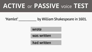 Active and Passive voice Test – English practice – English Grammar Test [upl. by Sedgewick]