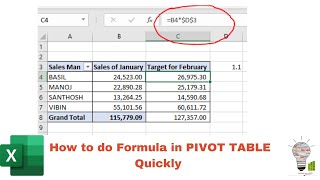 How to Write Formulas in Pivot Table quickly [upl. by Nowahs]