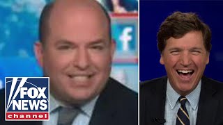 Tucker reacts to Brian Stelter being roasted by guest on his own show [upl. by Gratiana590]