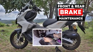 ADV 160  Front amp Rear Brake Maintenance [upl. by Ramej180]