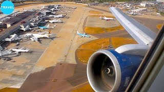 EPIC ENGINE ROAR British Airways 767300 Takeoff from London Heathrow [upl. by Ahtanaram769]