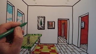 How To Draw A Room with One Point Perspective [upl. by Ennaxor]